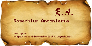 Rosenblum Antonietta névjegykártya